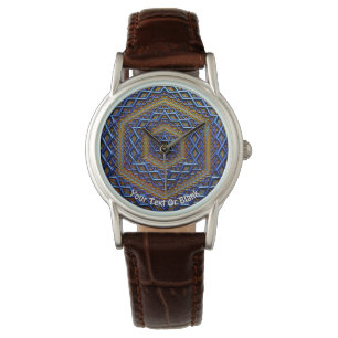 Ornate Metallic Magen David Watch