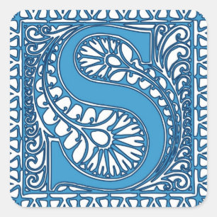 Ornate Monogram S Square Sticker