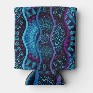 Ornate Mosaic: Relief Waves Texture. Can Cooler