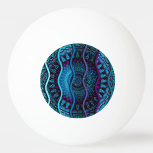 Ornate Mosaic: Relief Waves Texture. Ping Pong Ball