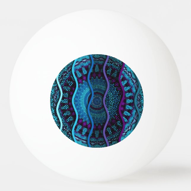 Ornate Mosaic: Relief Waves Texture. Ping Pong Ball (Front)