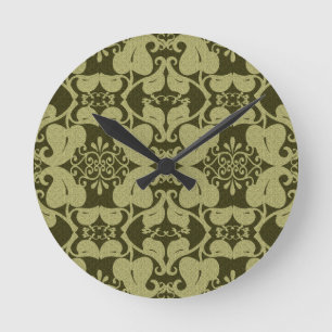 Ornate Olive Green  Wall Clock