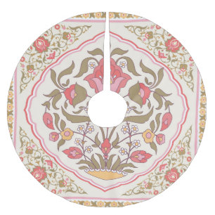 Ornate Oriental: Floral Stylish Design. Brushed Polyester Tree Skirt