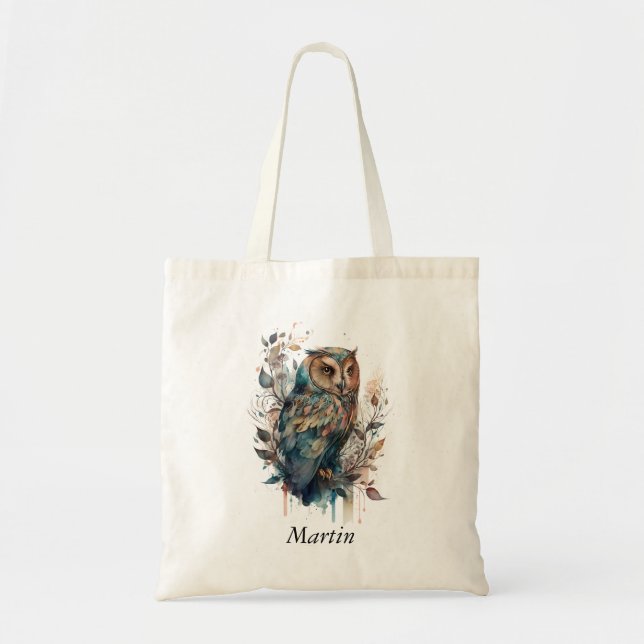 Ornate Owl Tote Bag (Front)