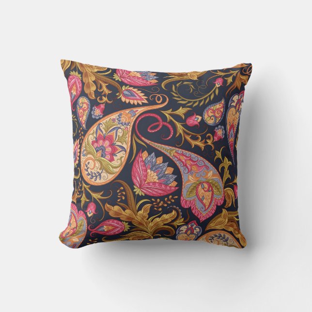Ornate Paisley: Elegant Seamless Pattern. Cushion (Front)