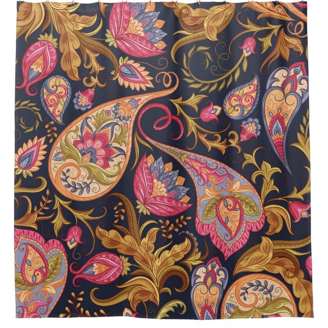Ornate Paisley: Elegant Seamless Pattern. Shower Curtain (Front)