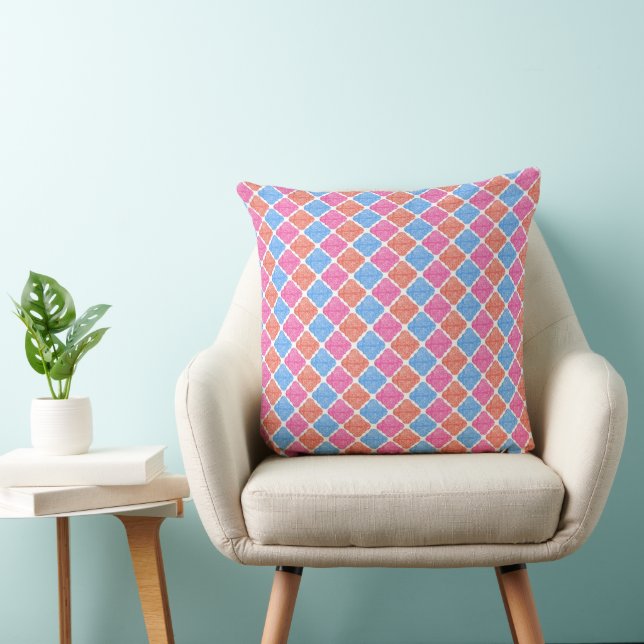 Ornate Patchwork Diamonds Pattern Cushion (Chair)