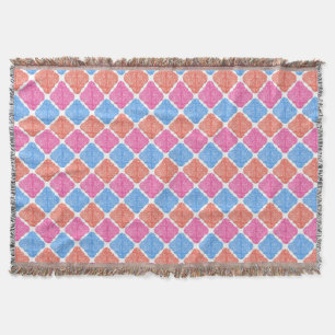 Ornate Patchwork Diamonds Pattern Throw Blanket