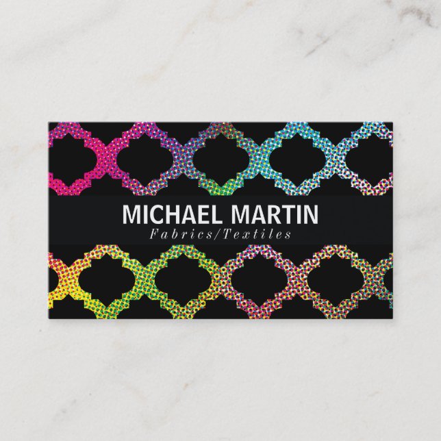 Ornate Pattern | Colourful Halftone Business Card (Front)