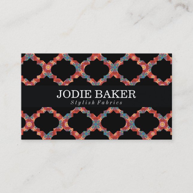Ornate Pattern II | Chic Colourful Business Card (Front)