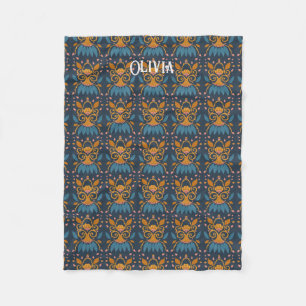 Ornate pattern Medieval style Fleece Blanket