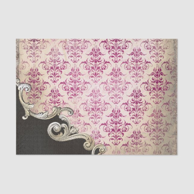 Ornate Pattern Retro Vintage Decoupage Tissue Paper (Front)