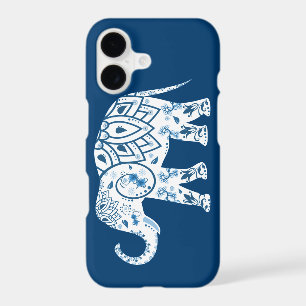 Ornate Patterned Blue Elephant