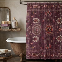 Ornate Persian Deep Plum Floral Paisley Accents