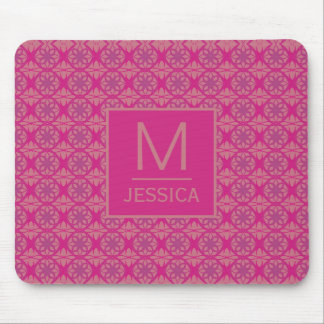 Ornate Pink Purple Geometric Pattern Personalised Mouse Pad