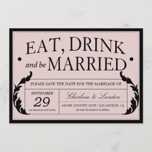 ORNATE PINK VINTAGE WEDDING   SAVE THE DATE