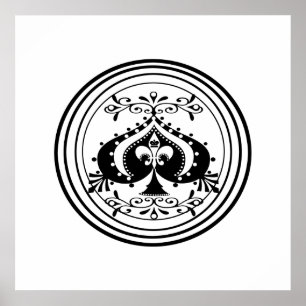 Ornate Poker Art Design Poster
