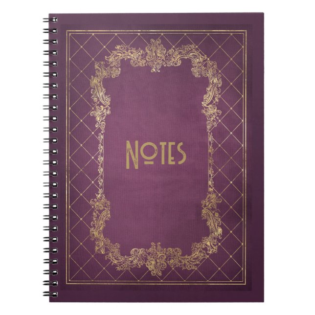 Ornate Purple and Gold Frame Notebook (Front)