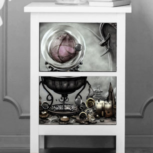 Ornate Purple Crystal Ball and Witchcraft Items Tissue Paper