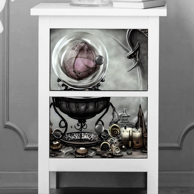 Ornate Purple Crystal Ball and Witchcraft Items Tissue Paper (Creator Uploaded)