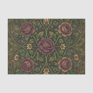 Ornate Purple Rose William Morris Style Floral Tissue Paper