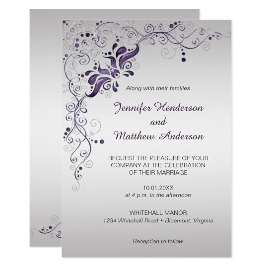 silver wedding invitations