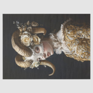 Ornate Ram Mask Masquerade Costume Decoupage Tissue Paper