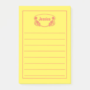 Ornate Red Framed Nameplate Graphic Post-it Notes