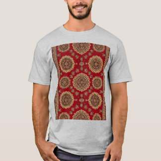 Ornate Red Medallion Vintage Rug Pattern T-Shirt
