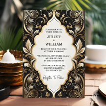 Ornate Retro Arabic Exotic Bold Damask Wedding