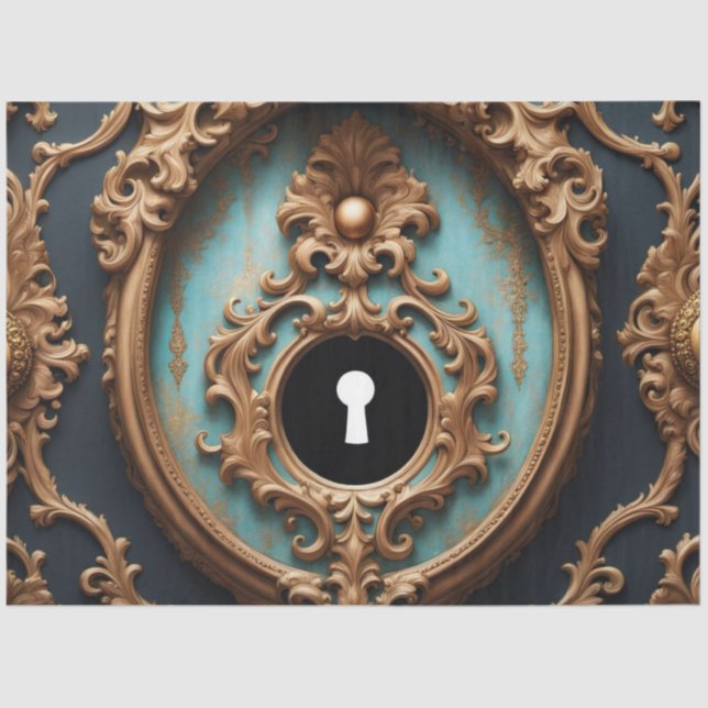 Ornate Rococo Keyhole Decoupage Paper – Baroque  (Front)