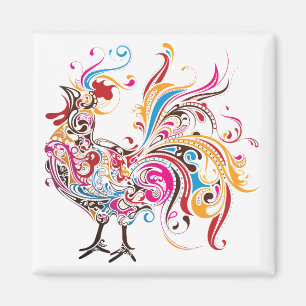 Ornate Rooster Magnet