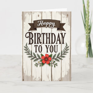 Ornate Script Birthday Card