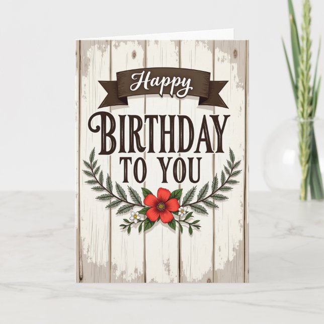 Ornate Script Birthday Card (Front)