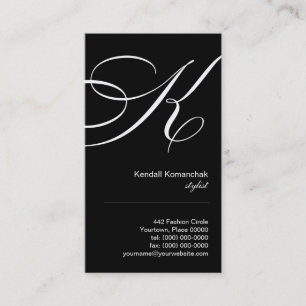 Ornate Script Monogram K Business Card