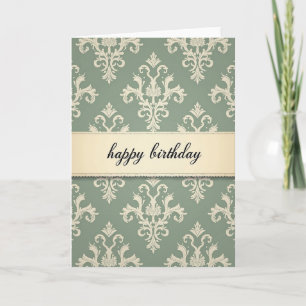 Ornate Scroll Birthday Card