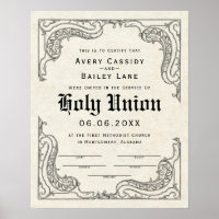 Ornate Scroll Border Frame ♥ Wedding Certificate
