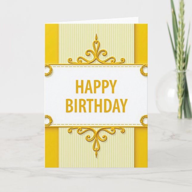 Ornate Scrolls Birthday Card (Front)