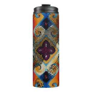 Ornate seamless texture background. Diagonal waves Thermal Tumbler