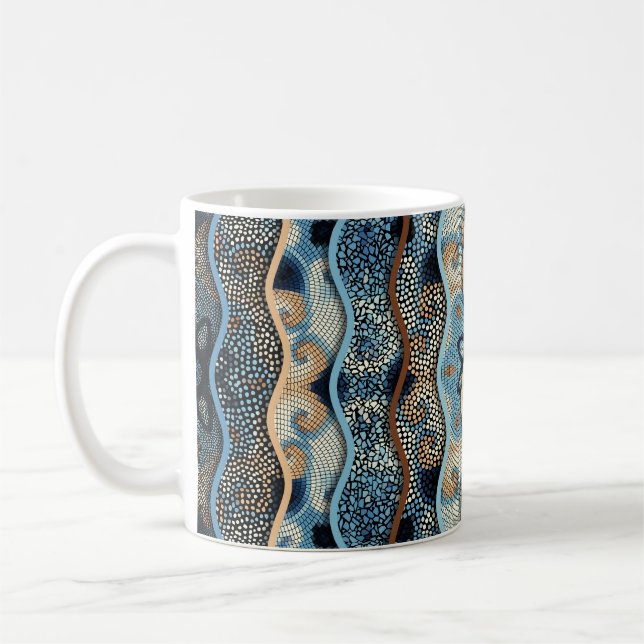 Ornate seamless texture background. Relief waves o Coffee Mug (Left)