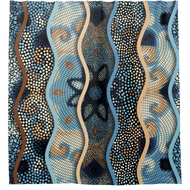 Ornate seamless texture background. Relief waves o Shower Curtain (Front)