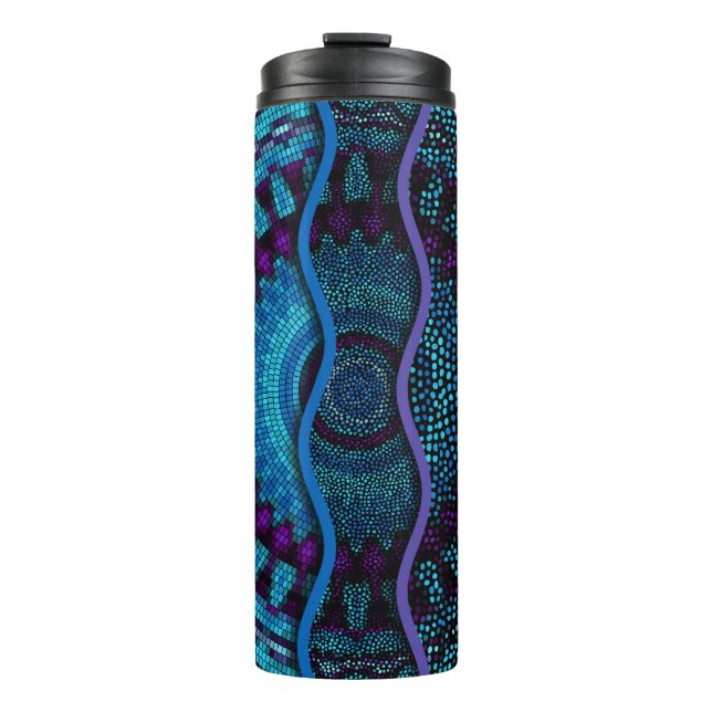 Ornate seamless texture background. Relief waves o Thermal Tumbler (Front)