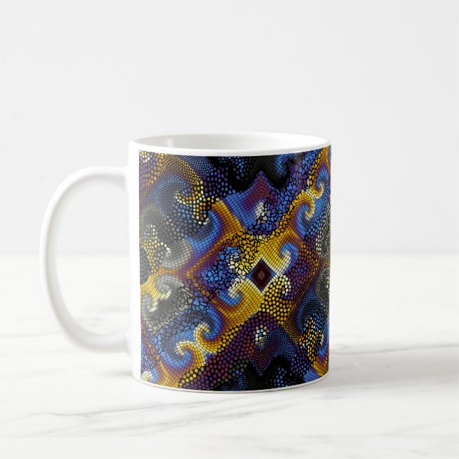 Ornate seamless texture background. Waves of ornam Coffee Mug (Left)
