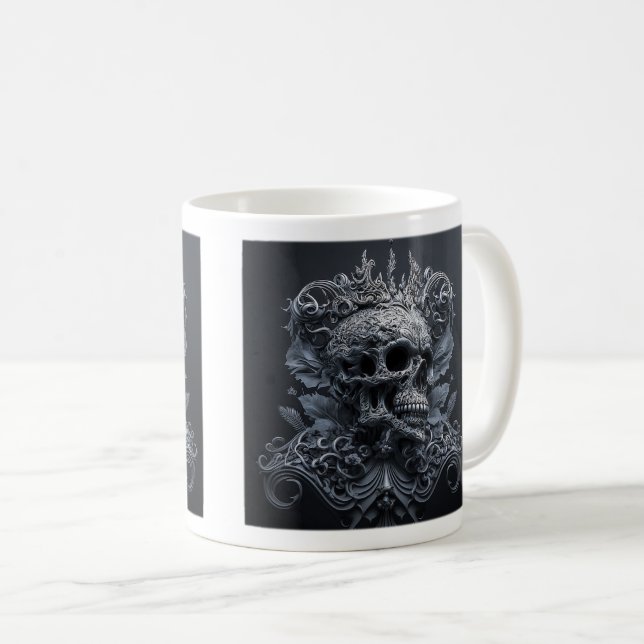 Ornate Skull Classic Mug, 11 oz  Coffee Mug (Front Right)