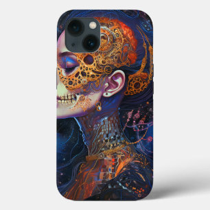 Ornate Skull Woman Surreal Art iPhone 13 Case