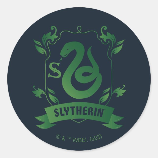 Ornate SLYTHERIN™ House Crest Classic Round Sticker (Front)