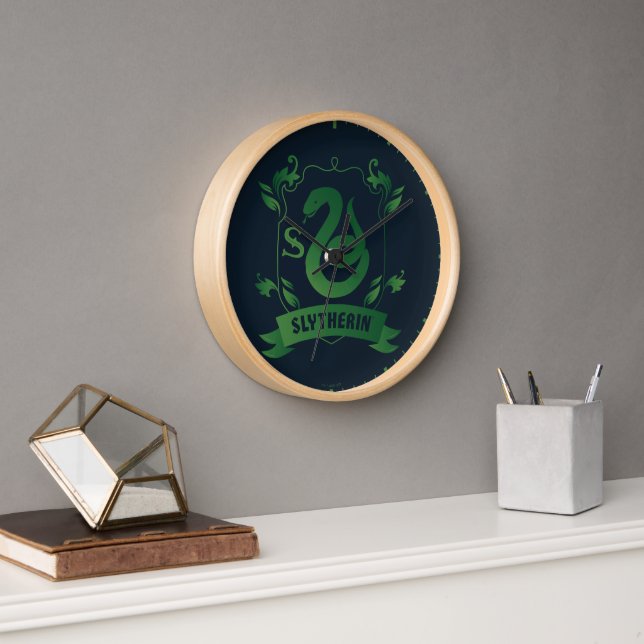 Ornate SLYTHERIN™ House Crest Clock (Office)
