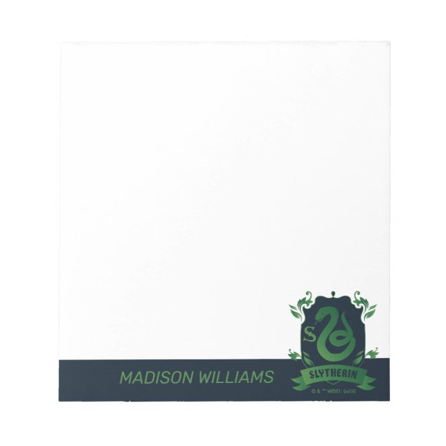 Ornate SLYTHERIN™ House Crest Notepad (Front)