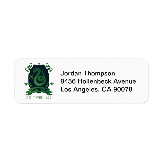 Ornate SLYTHERIN™ House Crest Return Address Label (Front)