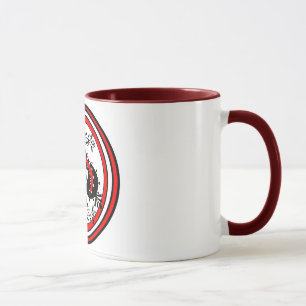 Ornate Spade Design White/Red/Black Mug